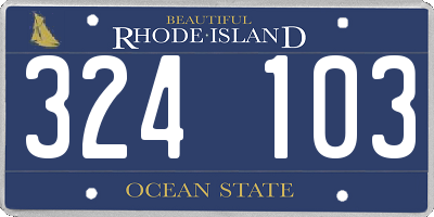 RI license plate 324103