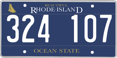 RI license plate 324107