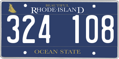 RI license plate 324108