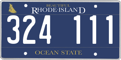 RI license plate 324111