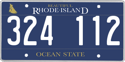 RI license plate 324112