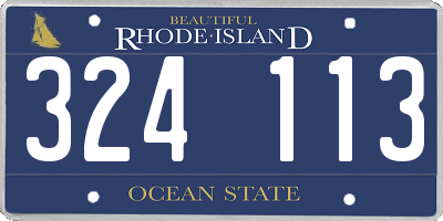 RI license plate 324113