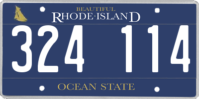 RI license plate 324114