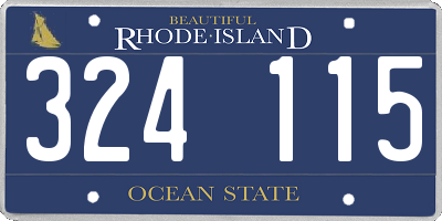 RI license plate 324115
