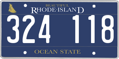 RI license plate 324118