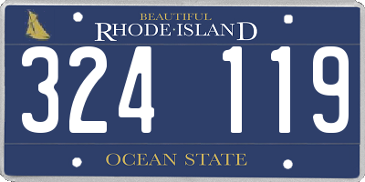 RI license plate 324119