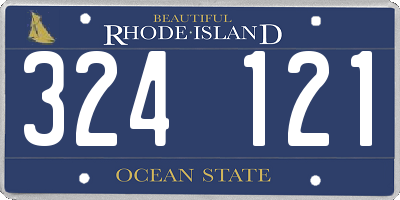 RI license plate 324121