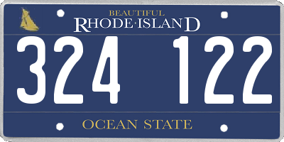 RI license plate 324122