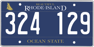 RI license plate 324129