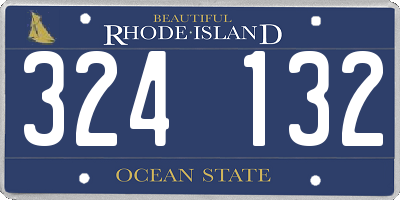 RI license plate 324132