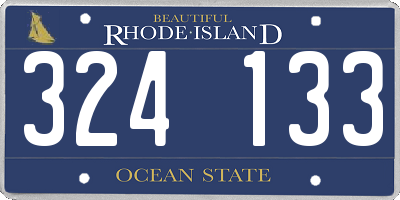 RI license plate 324133