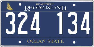 RI license plate 324134
