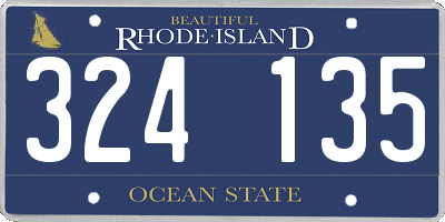 RI license plate 324135