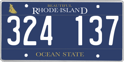 RI license plate 324137
