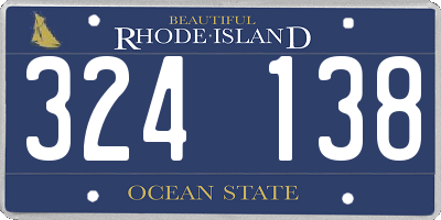 RI license plate 324138