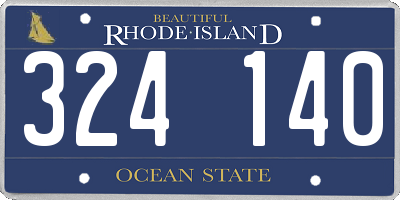 RI license plate 324140