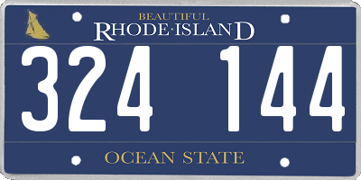RI license plate 324144