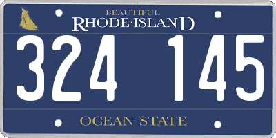 RI license plate 324145