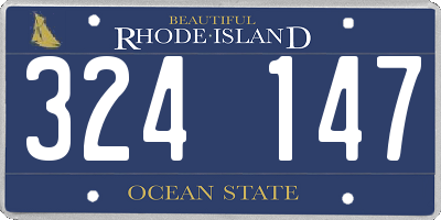 RI license plate 324147