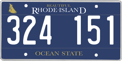 RI license plate 324151