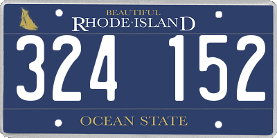RI license plate 324152