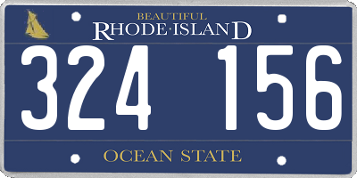 RI license plate 324156
