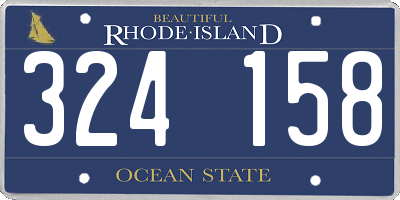 RI license plate 324158