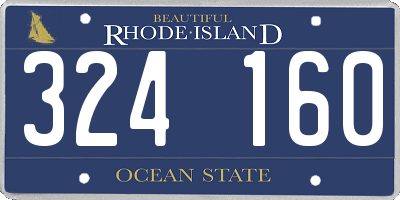 RI license plate 324160