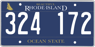RI license plate 324172
