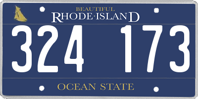 RI license plate 324173