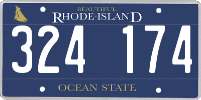 RI license plate 324174