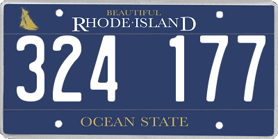 RI license plate 324177
