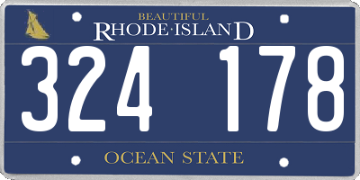RI license plate 324178