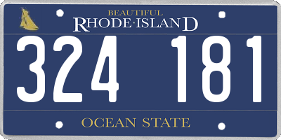 RI license plate 324181