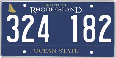 RI license plate 324182