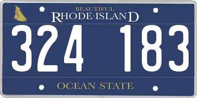 RI license plate 324183