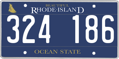 RI license plate 324186