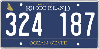 RI license plate 324187