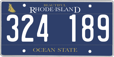 RI license plate 324189
