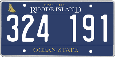 RI license plate 324191