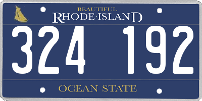 RI license plate 324192