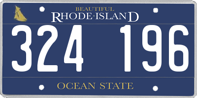 RI license plate 324196