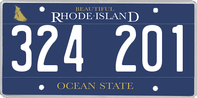 RI license plate 324201
