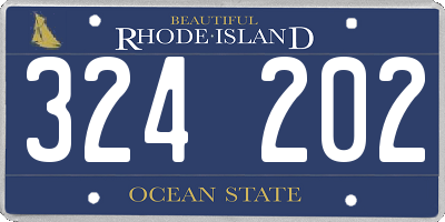 RI license plate 324202