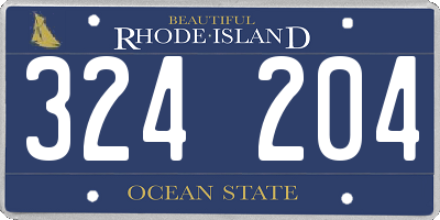 RI license plate 324204