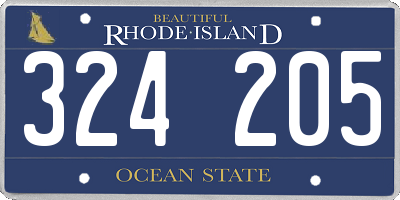 RI license plate 324205