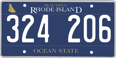 RI license plate 324206