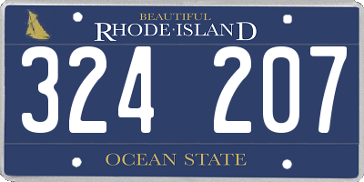 RI license plate 324207