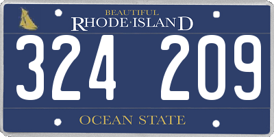 RI license plate 324209