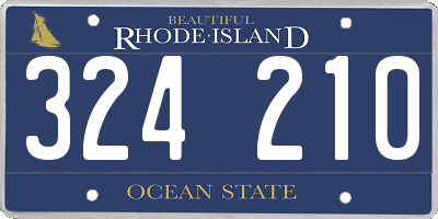 RI license plate 324210